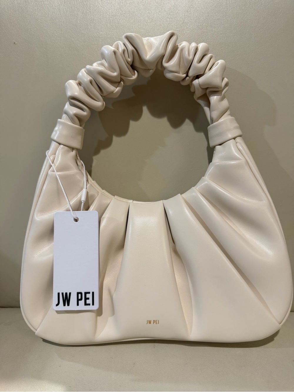 NEW JW PEI Cream Scrunch Handle Shoulder Bag